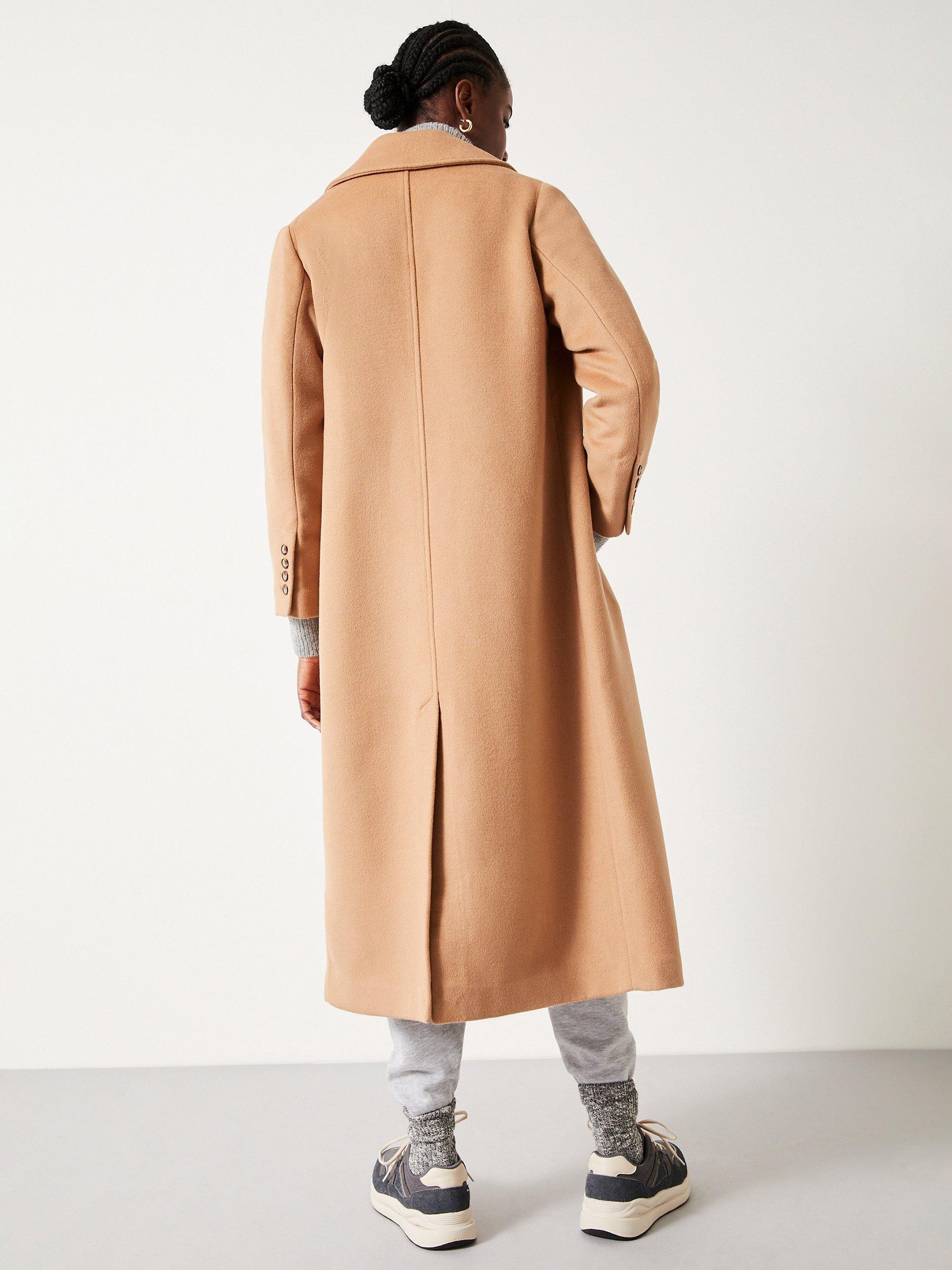 HUSH Mena Relaxed Wool Coat Camel