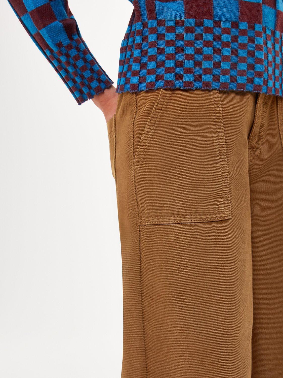 Product image 4 of 5, which shows Whistles Kids' Wide Leg Cargo Trousers, Beige, 3-4 years