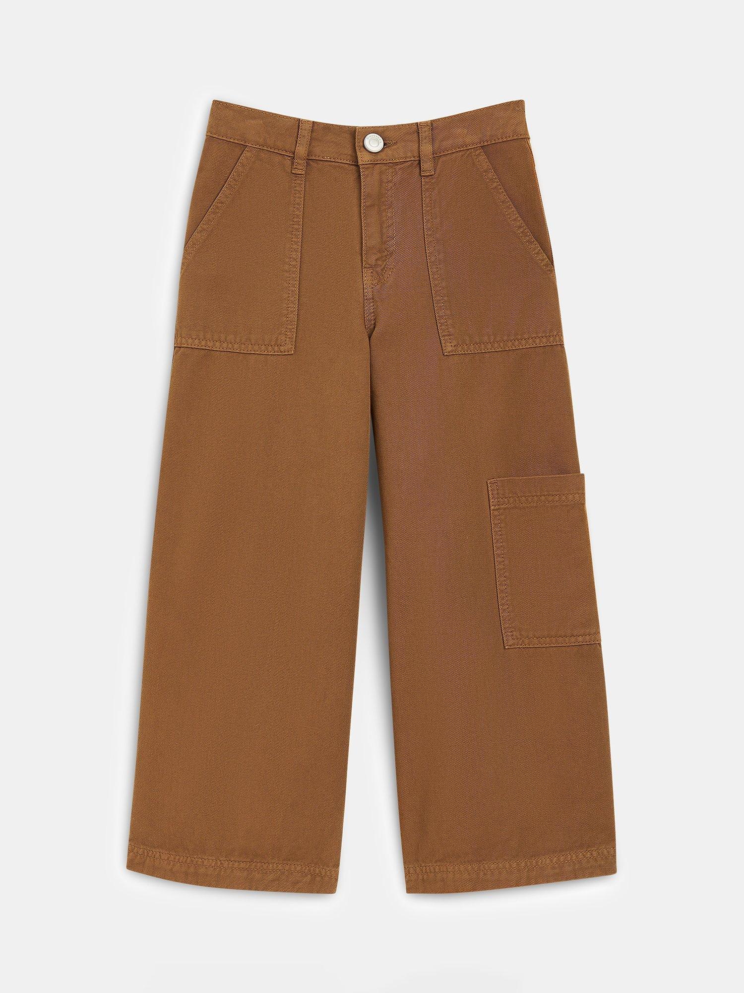 Product image 5 of 5, which shows Whistles Kids' Wide Leg Cargo Trousers, Beige, 3-4 years