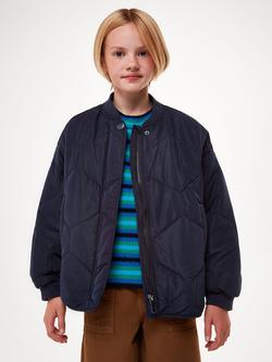 Whistles Kids' Frida Quilted Coat, Navy