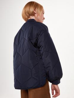 Whistles Kids' Frida Quilted Coat - view 2, Navy