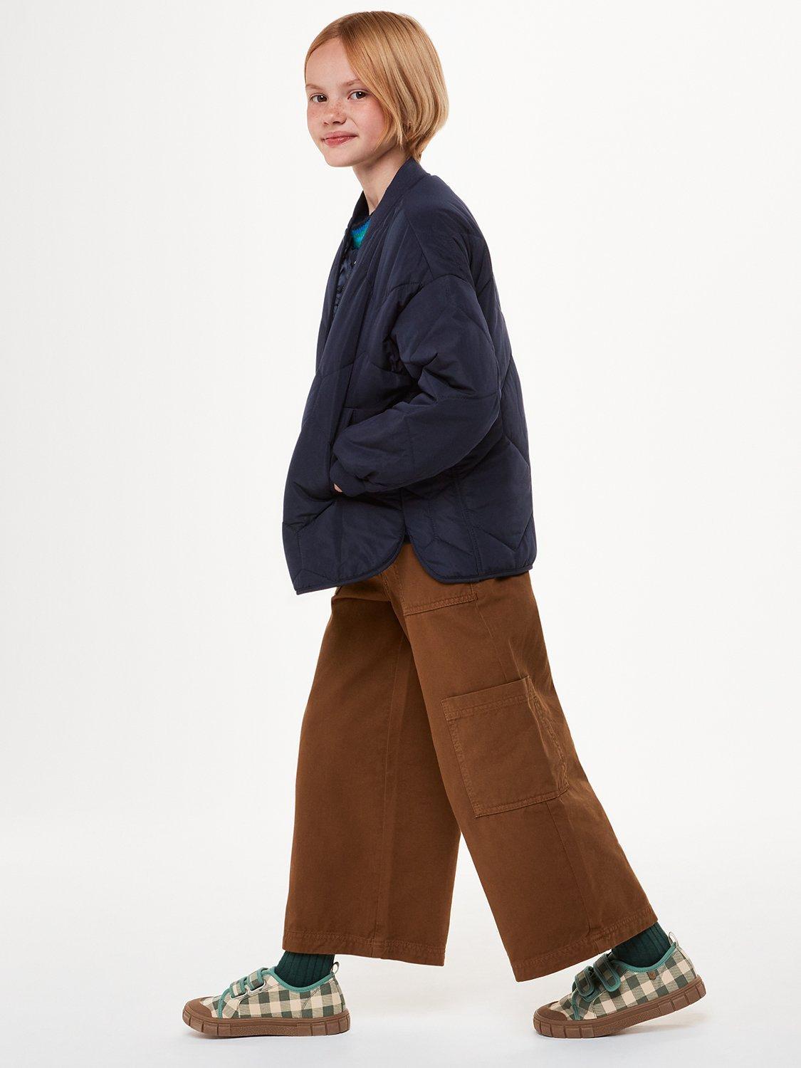Product image 3 of 5, which shows Whistles Kids' Frida Quilted Coat, Navy, 4-5 years