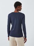 John Lewis Organic Cotton Long Sleeve Crew Neck T-Shirt, Navy