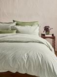 John Lewis Gingham Duvet Cover Set, Green