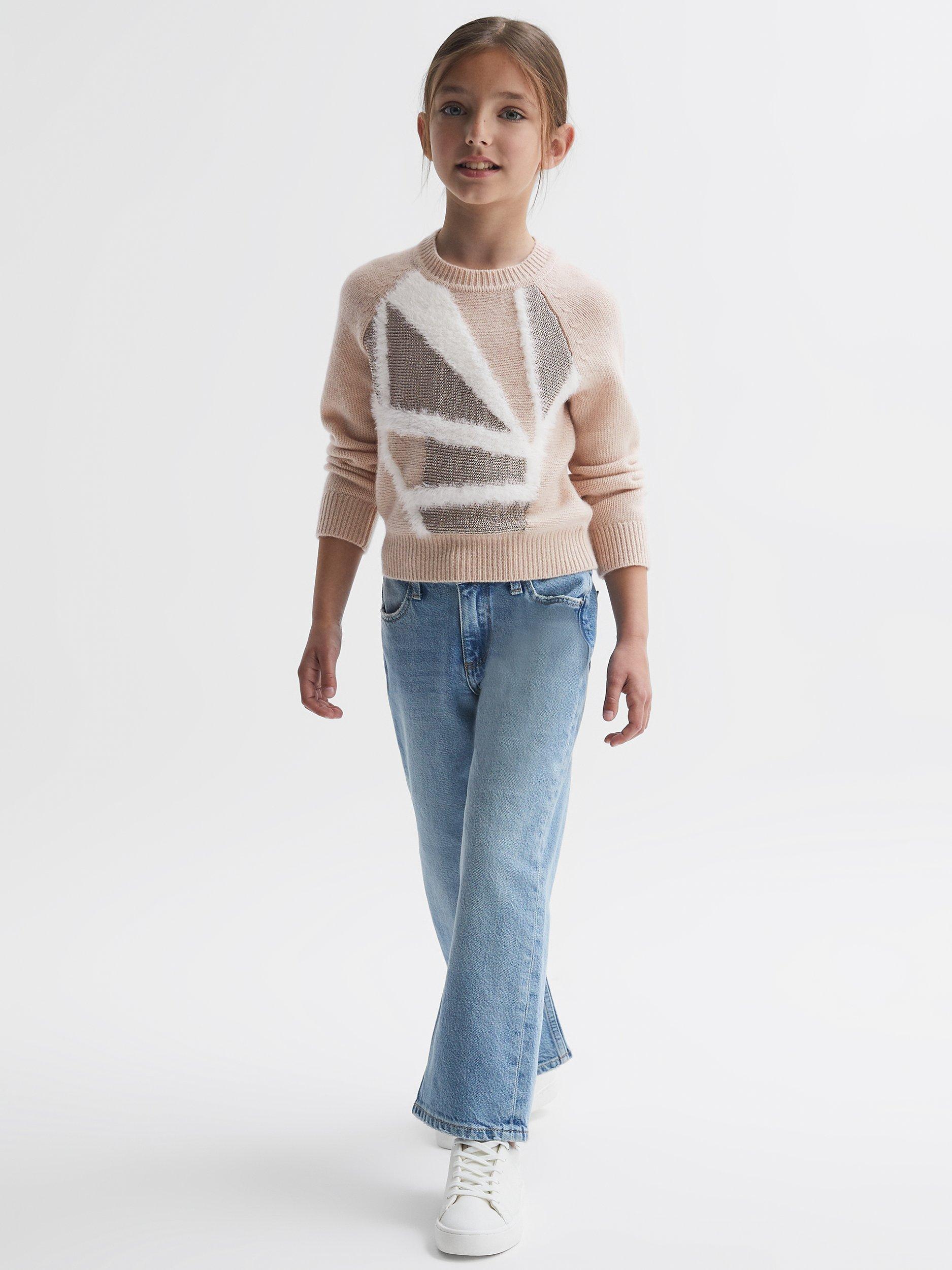 Reiss Kids' Madeline Fair Isle Knit Jumper, Pink