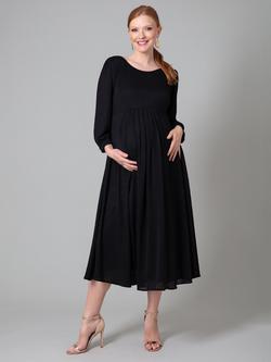 Tiffany Rose Maternity Isla Maternity Ribbed Jersey Dress - view 2, Black