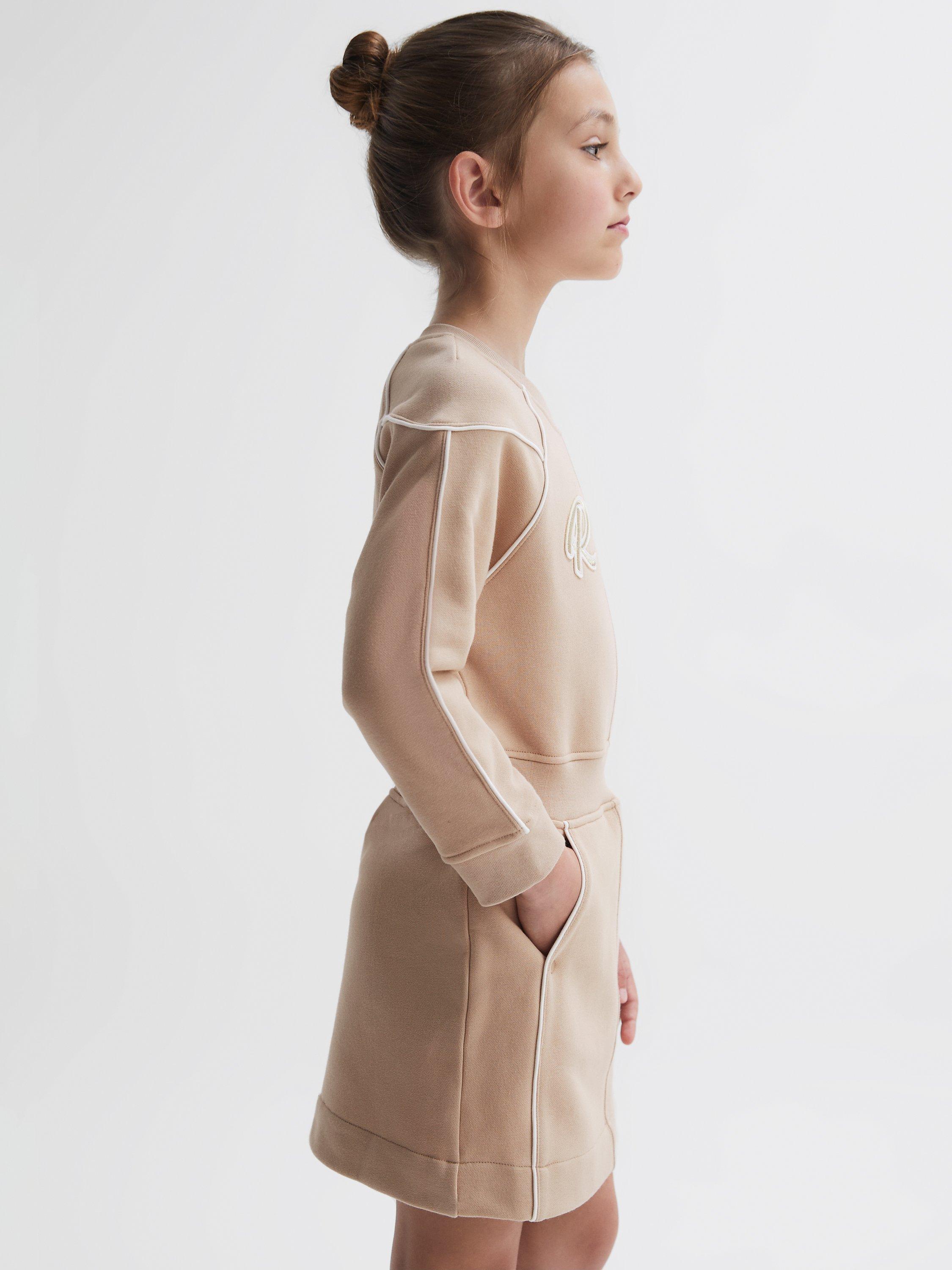 Reiss Kids' Jona Jersey Sweatshirt Dress, Camel