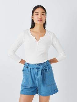 John Lewis ANYDAY Henley Long Sleeve T-Shirt, White