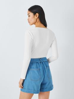 John Lewis ANYDAY Henley Long Sleeve T-Shirt - view 2, White