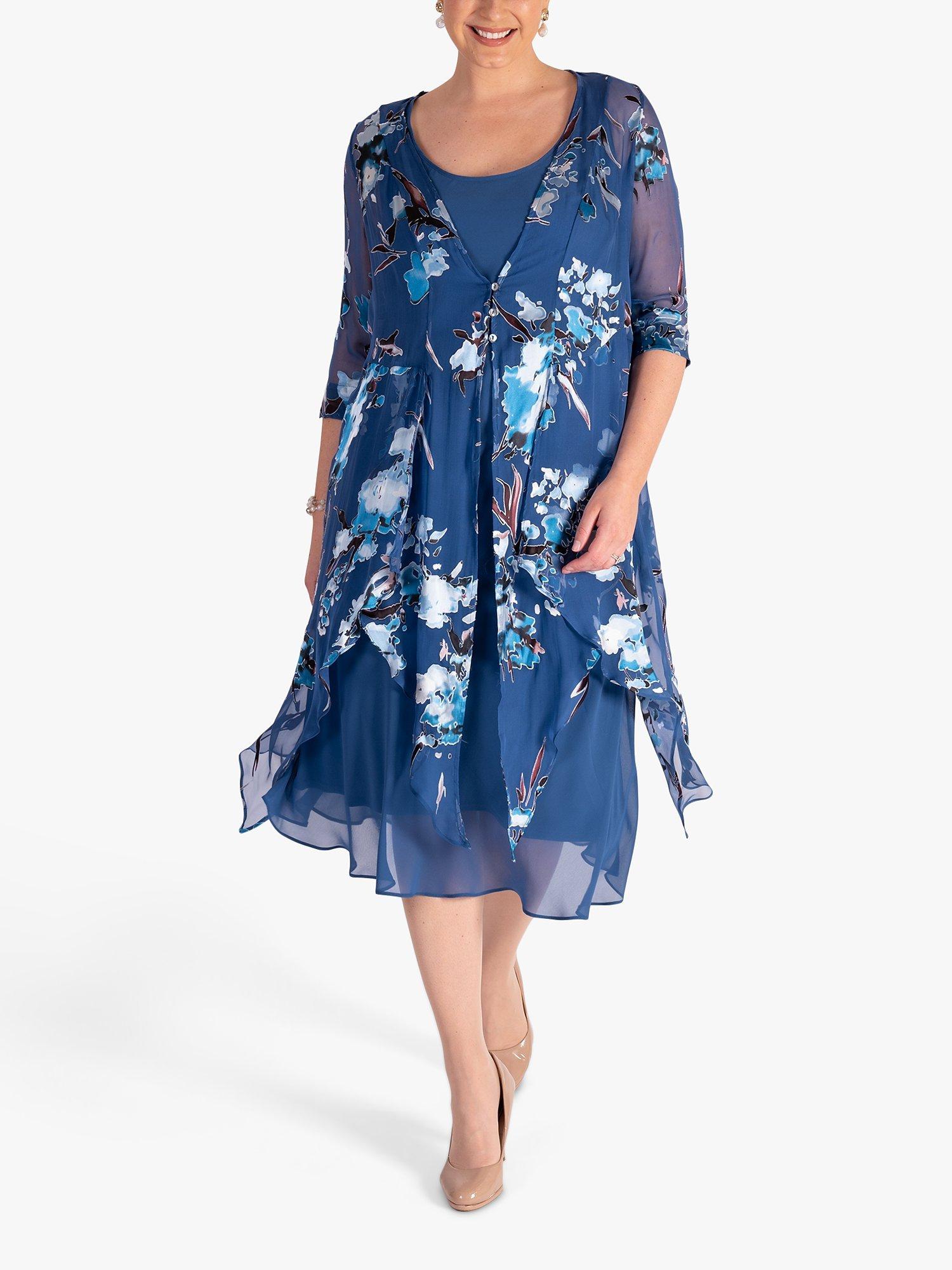 Product image 3 of 6, which shows chesca Bias Cut Midi Dress, Bluebird, 14