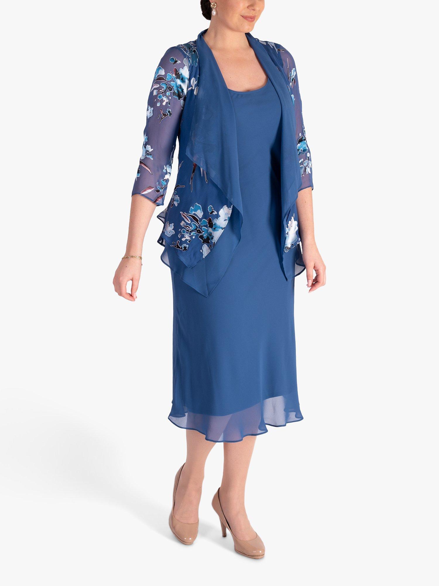 Product image 4 of 6, which shows chesca Bias Cut Midi Dress, Bluebird, 14