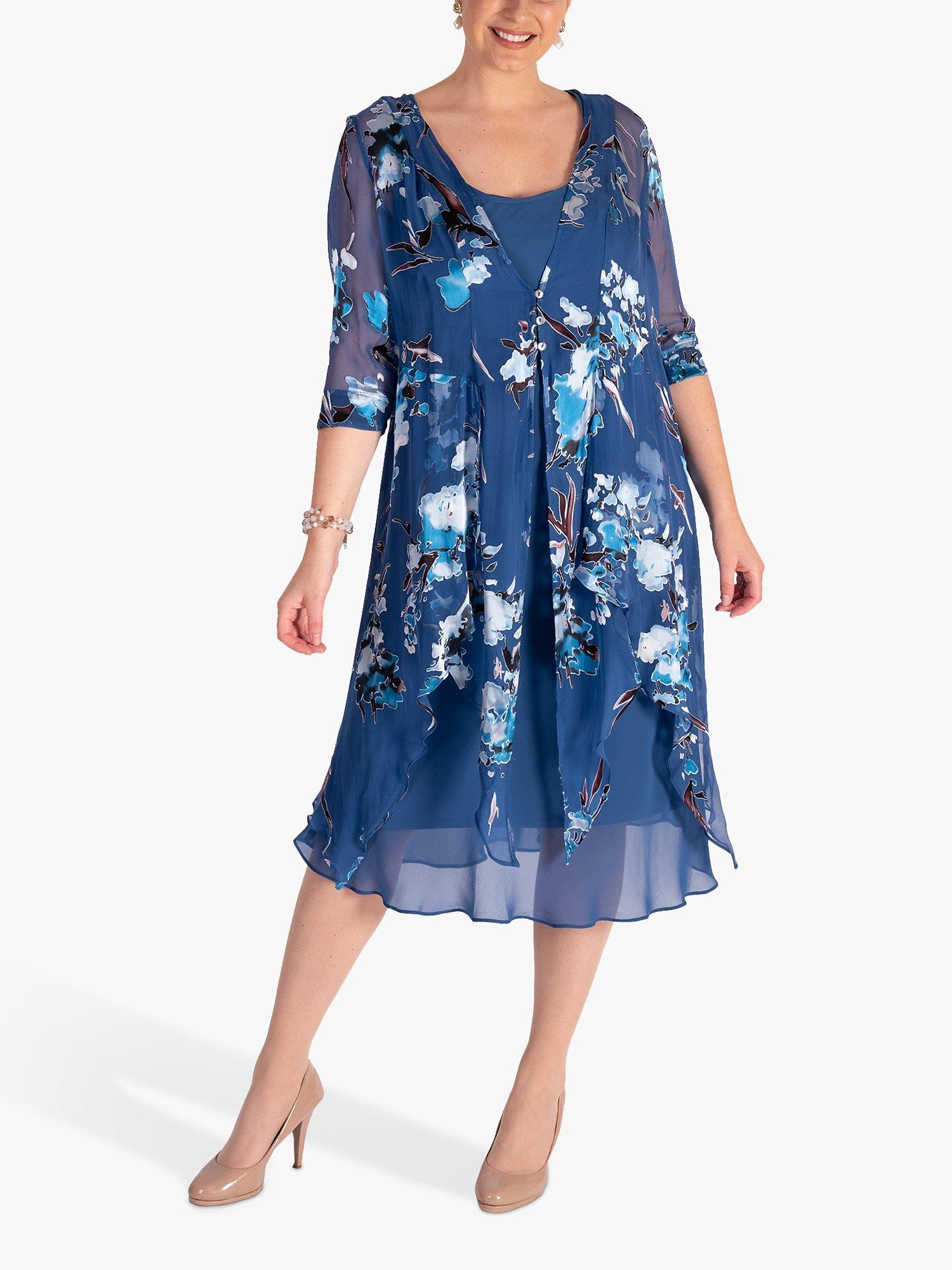 Product image 5 of 6, which shows chesca Bias Cut Midi Dress, Bluebird, 14