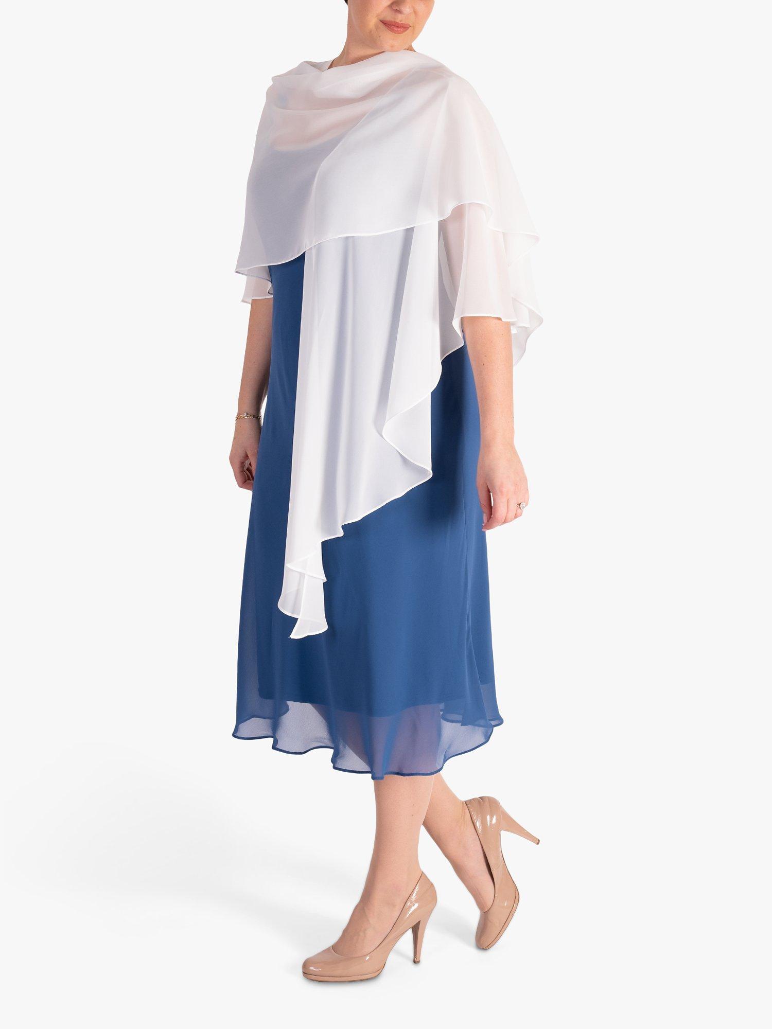 Product image 6 of 6, which shows chesca Bias Cut Midi Dress, Bluebird, 14
