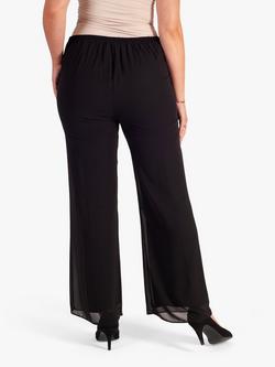 chesca Jersey Lined Chiffon Trousers - view 2, Black