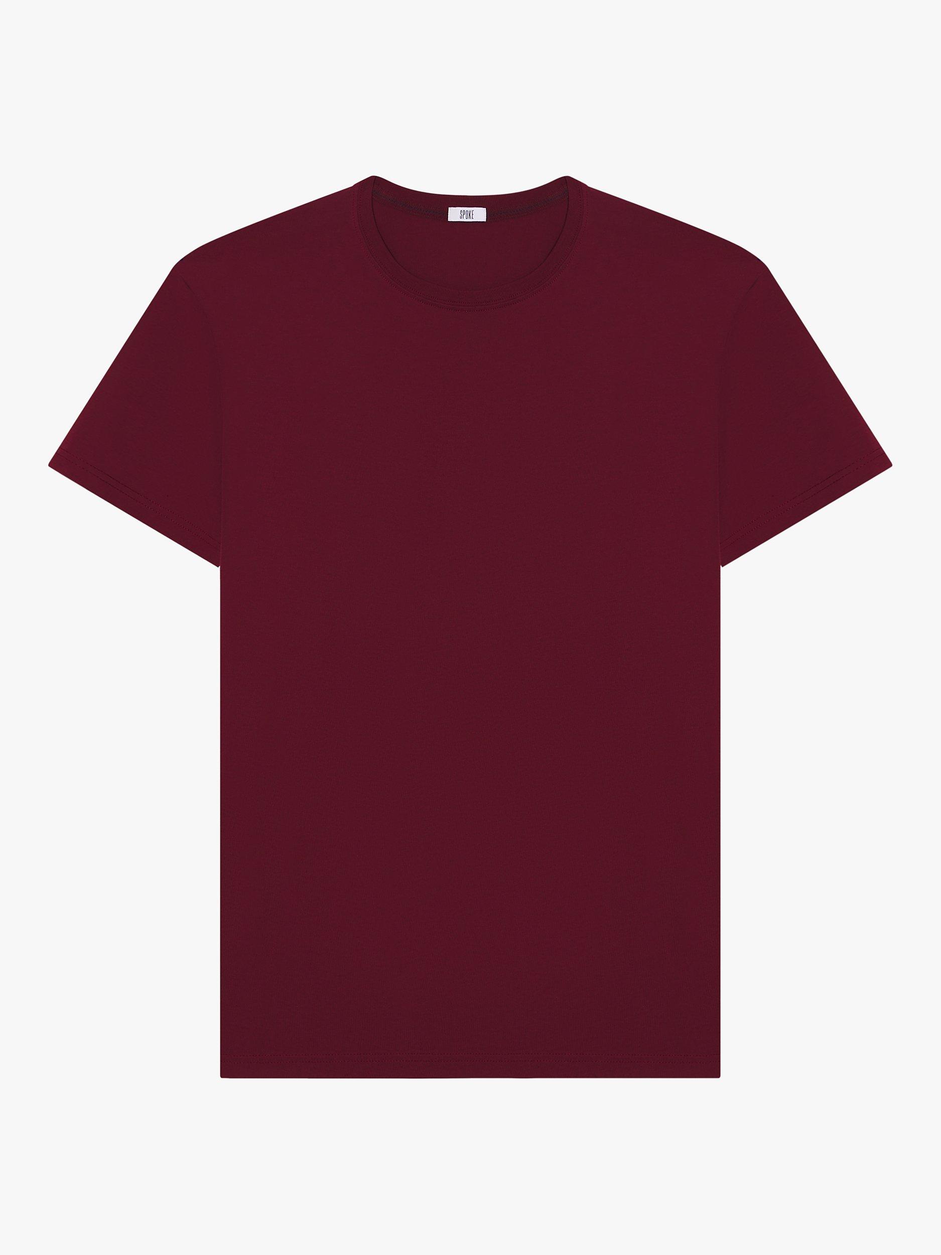 SPOKE Straight Cut T-Shirt, Maroon, M Long