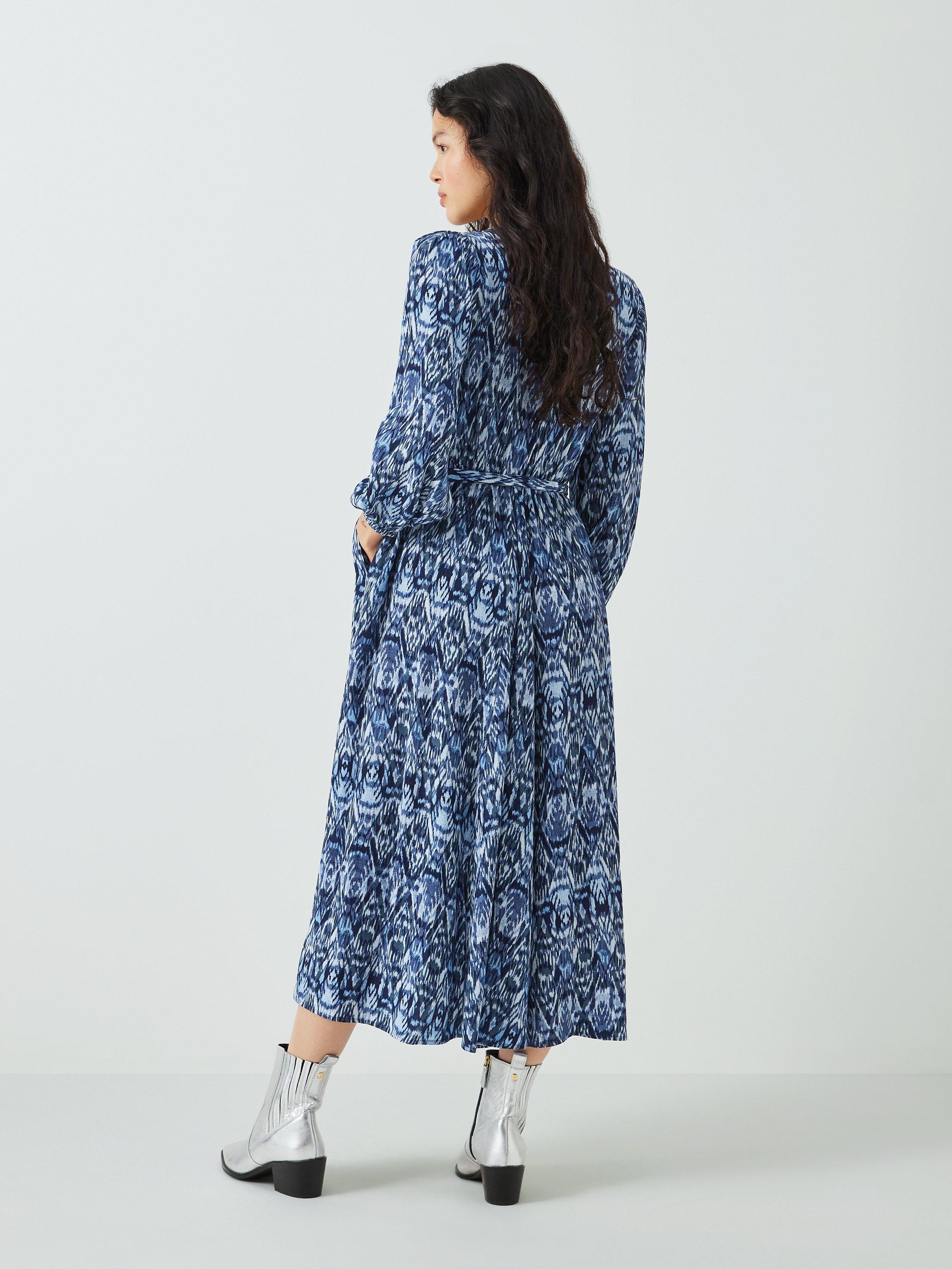 AND OR Layla Ikat Midi Dress Blue