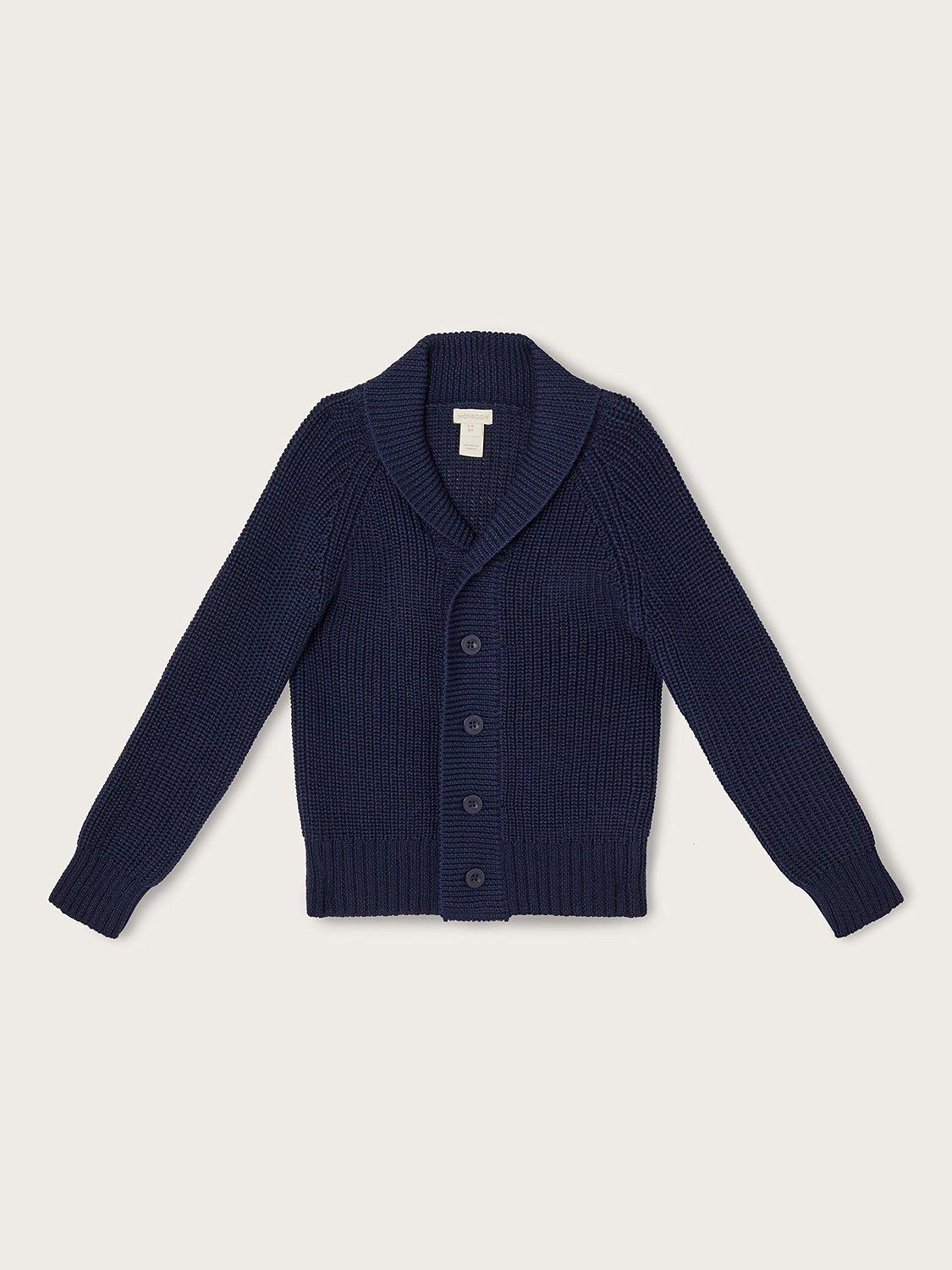 Monsoon Kids' Shawl Collar Cardigan, Navy