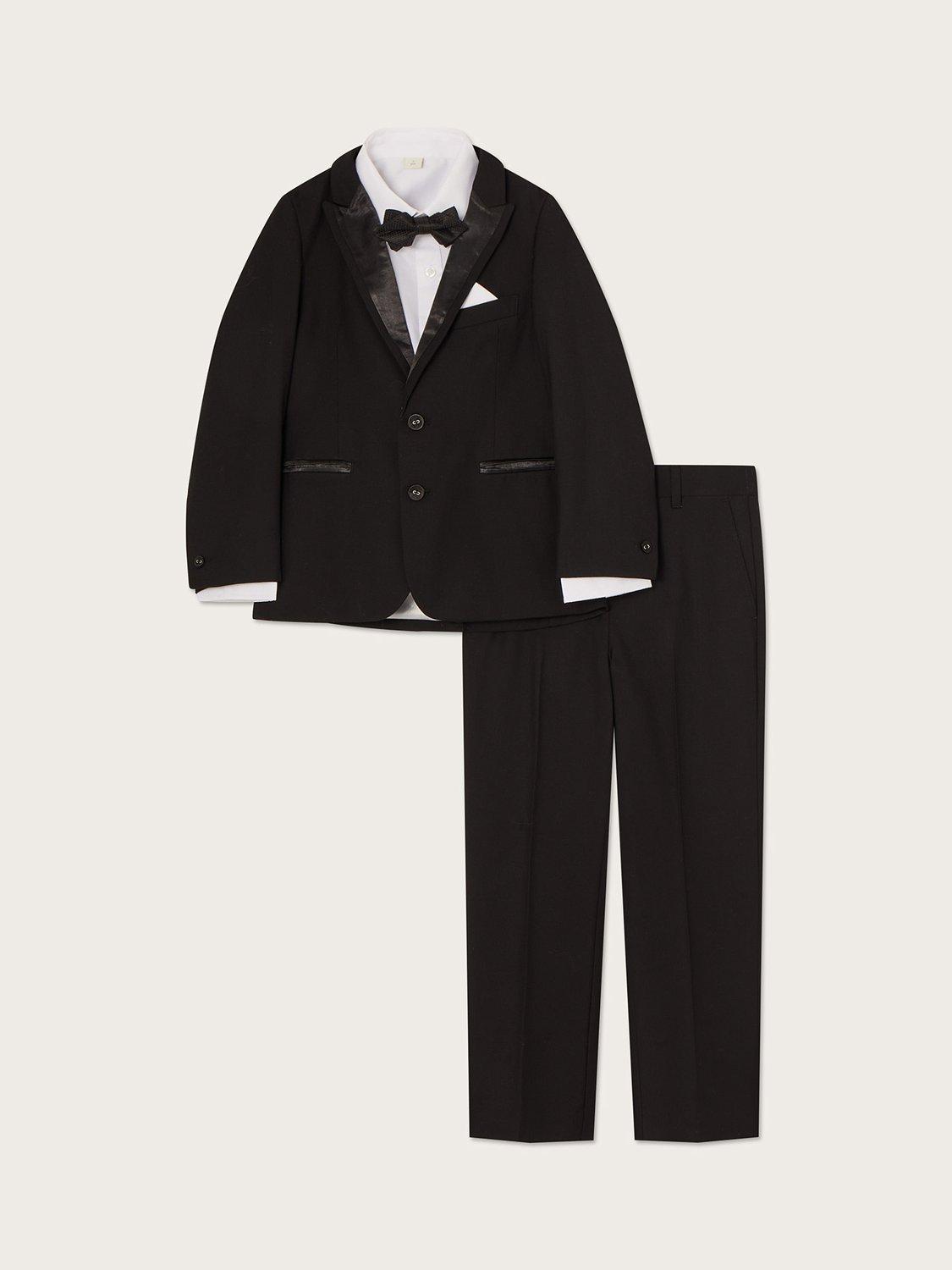 Monsoon Kids' Benjamin Tuxedo 4 Piece Suit, Black, 8 years