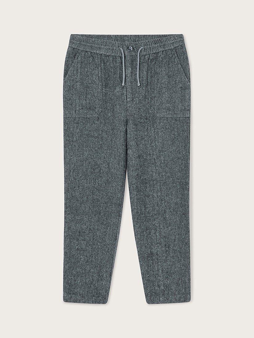 Monsoon Kids' Herringbone Trousers, Grey