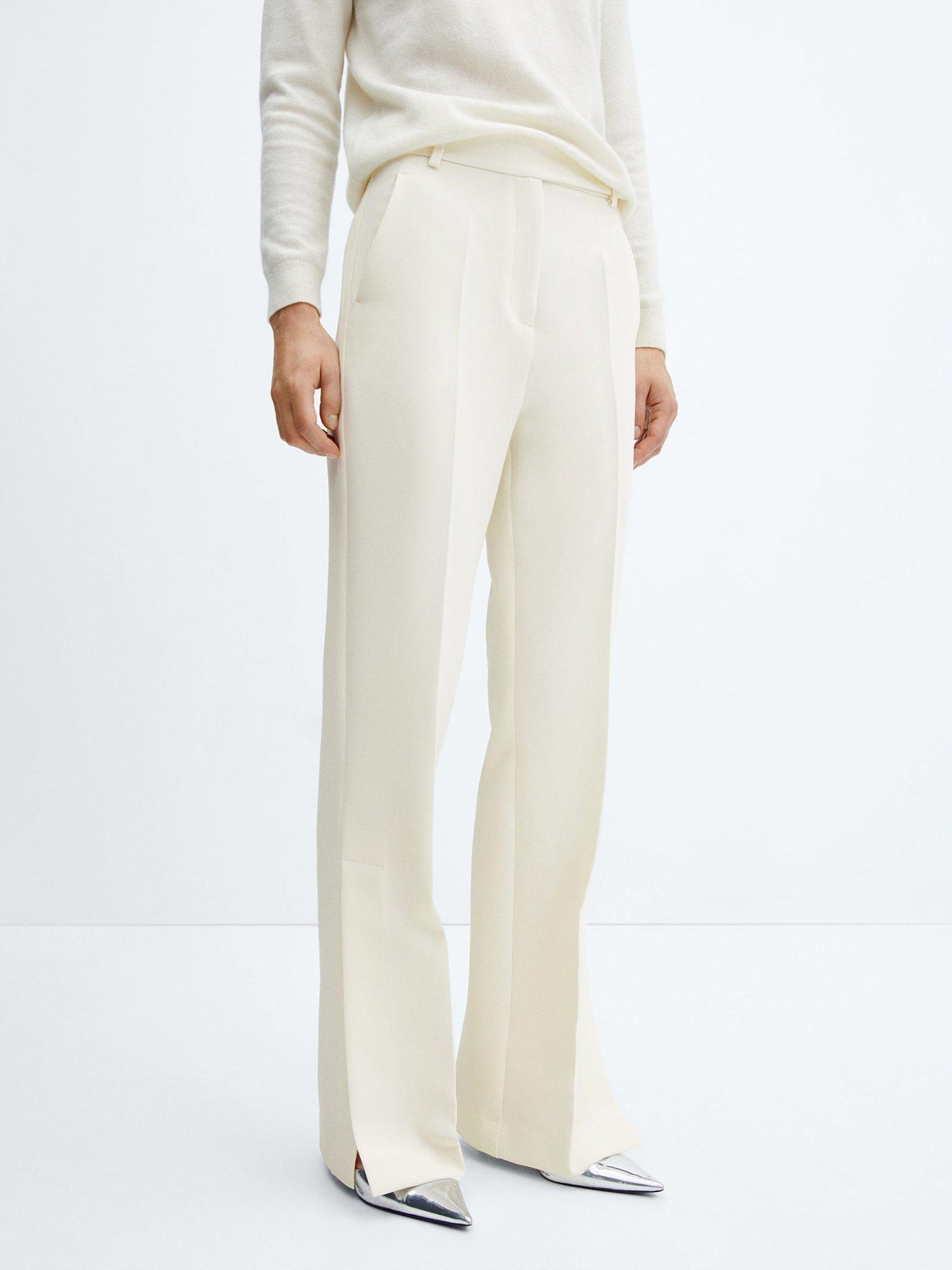 Mango Bolonia Tailored Trousers, Light Beige