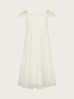 Monsoon Kids' Estella Dress, Ivory