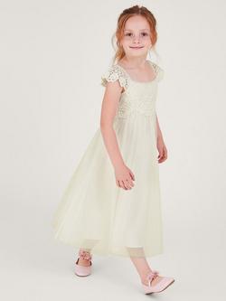 Monsoon Kids' Estella Dress - view 2, Ivory