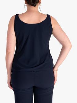 chesca Chiffon Scoop Neck Camisole, Navy - view 2, Navy