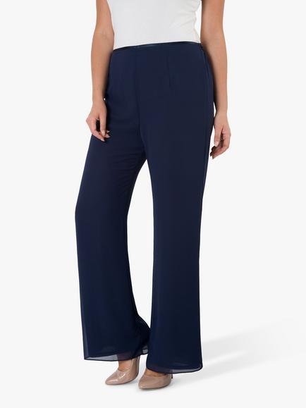 chesca Chiffon Trousers, Navy