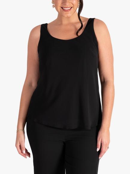 chesca Chiffon Camisole Top, Black