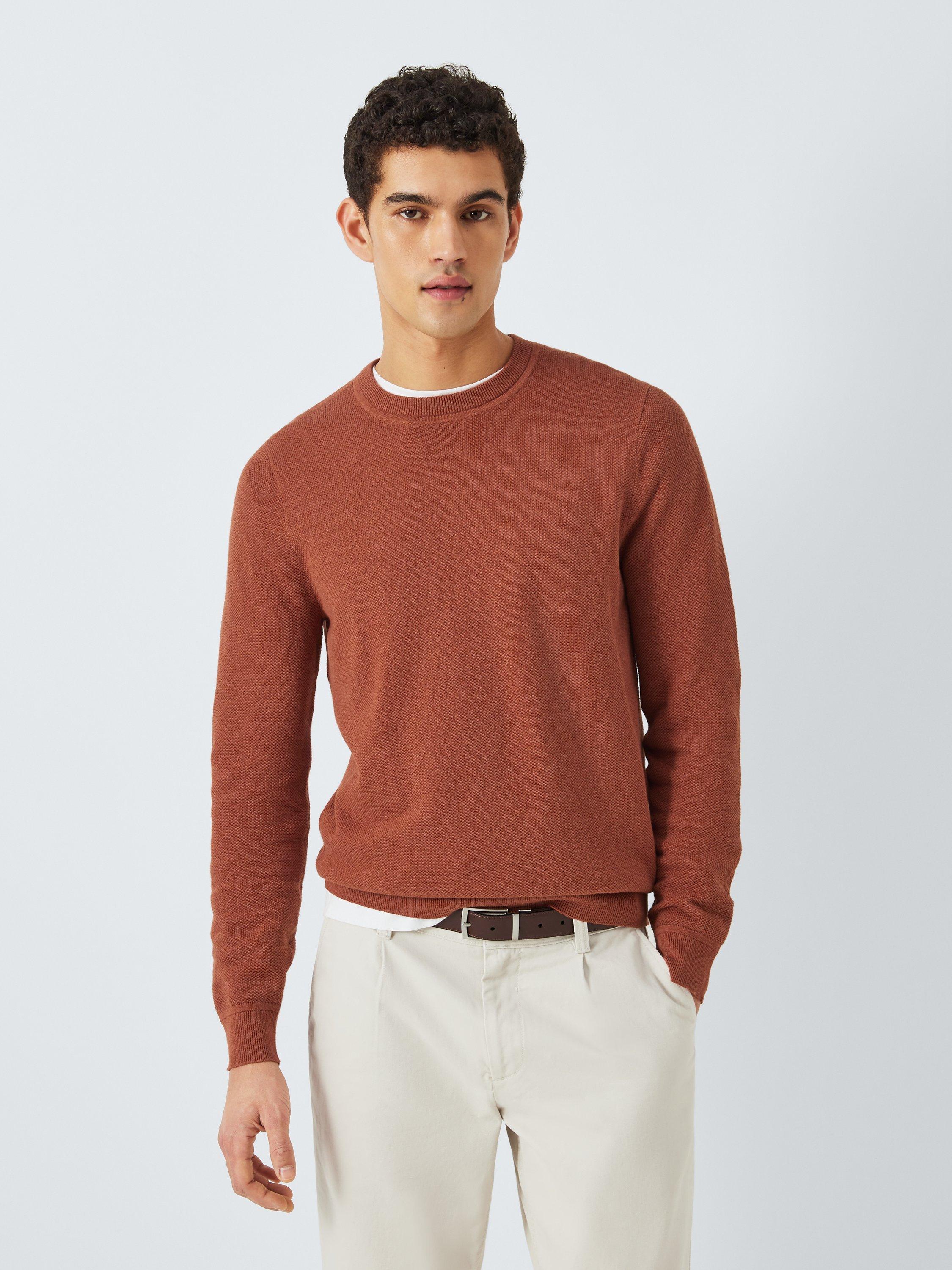John Lewis Cotton Knitted Jumper, Orange Dark