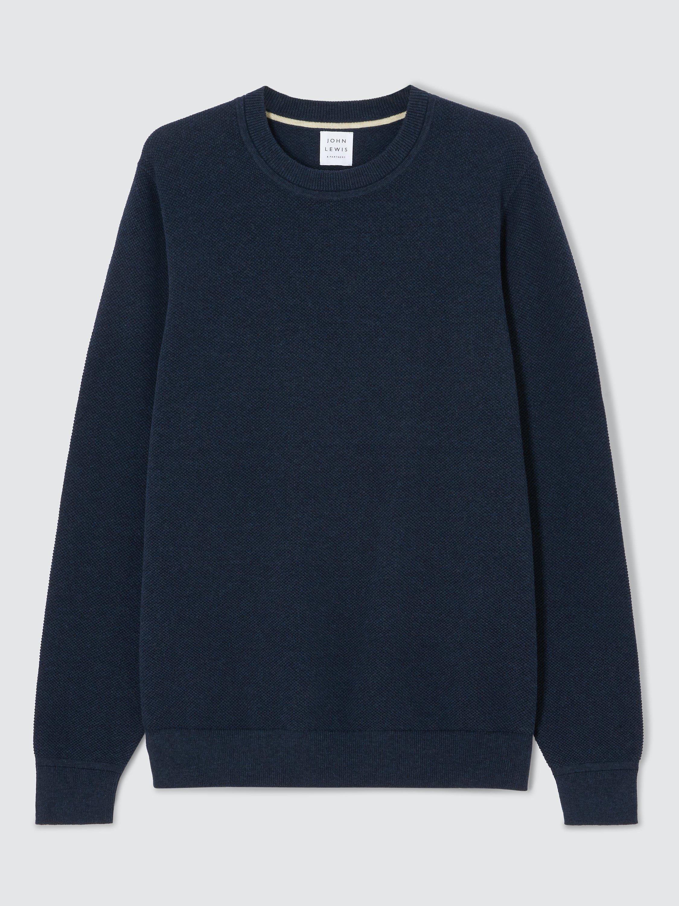 John Lewis Cotton Knitted Jumper, Blue Navy
