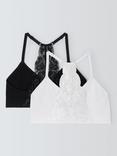 John Lewis Kids' Lace Back Bralettes, Pack of 2, Multi