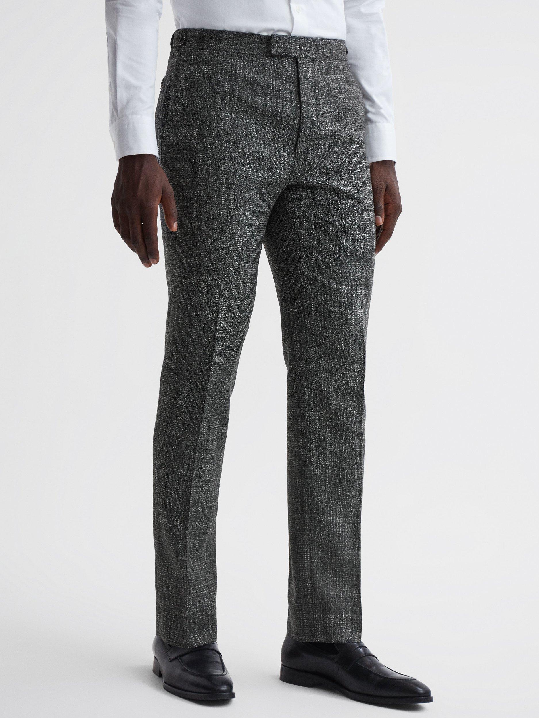 Reiss Croupier Wool Blend Suit Trousers, Charcoal