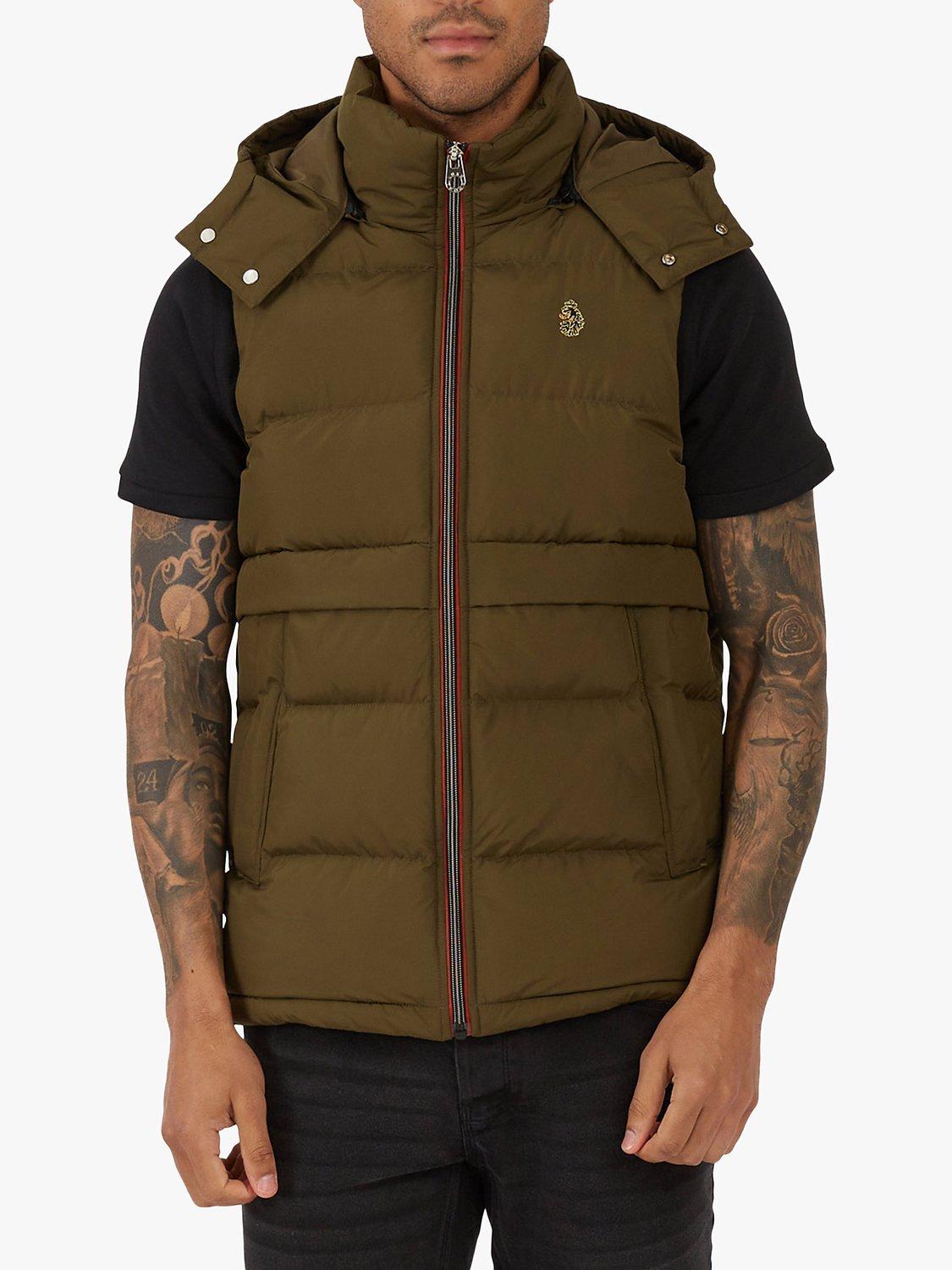 LUKE 1977 Egrit Quilted Gilet, Dark Green, Dark Green