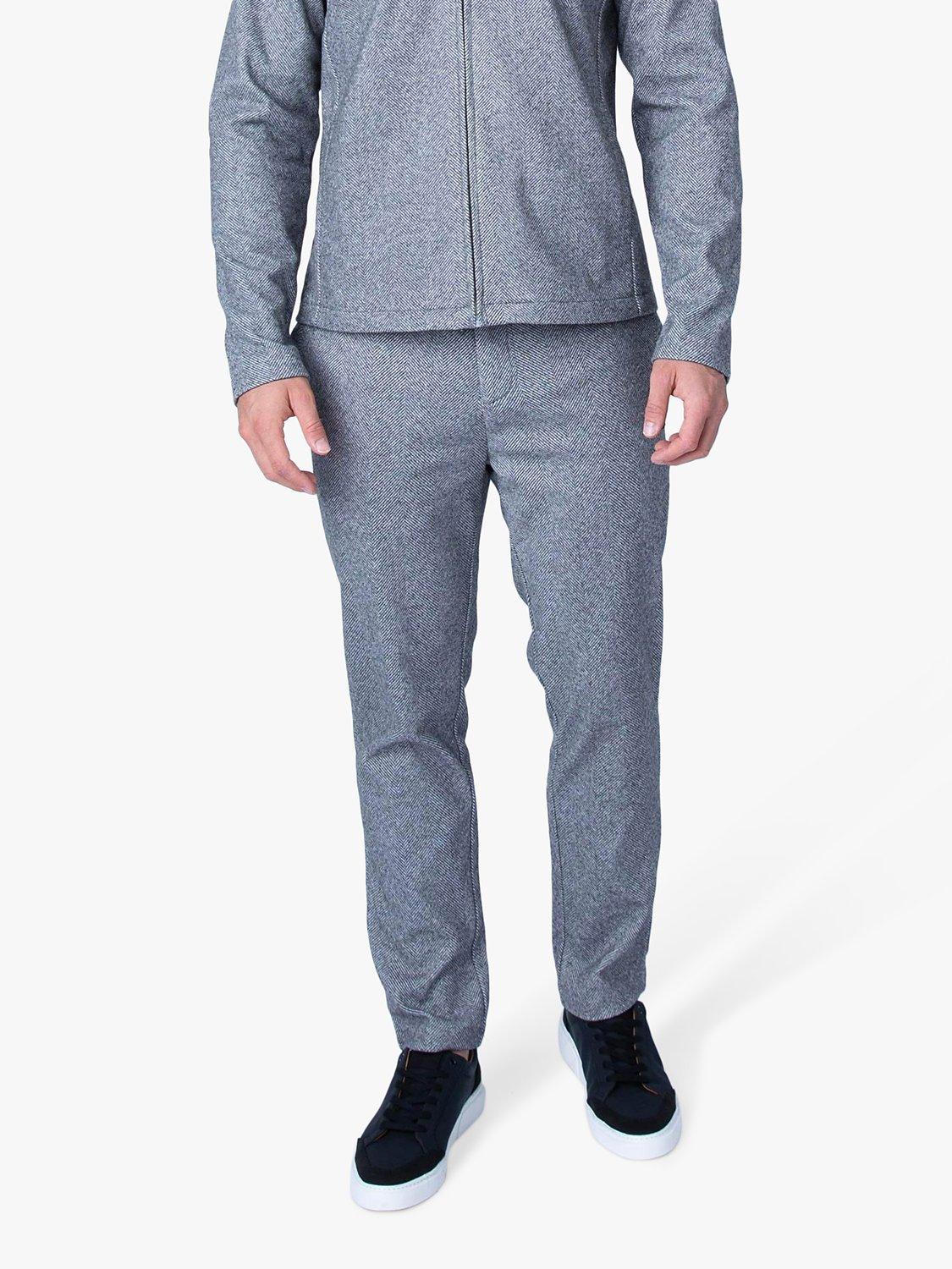 LUKE 1977 Trombone Herringbone Joggers, Mid Grey