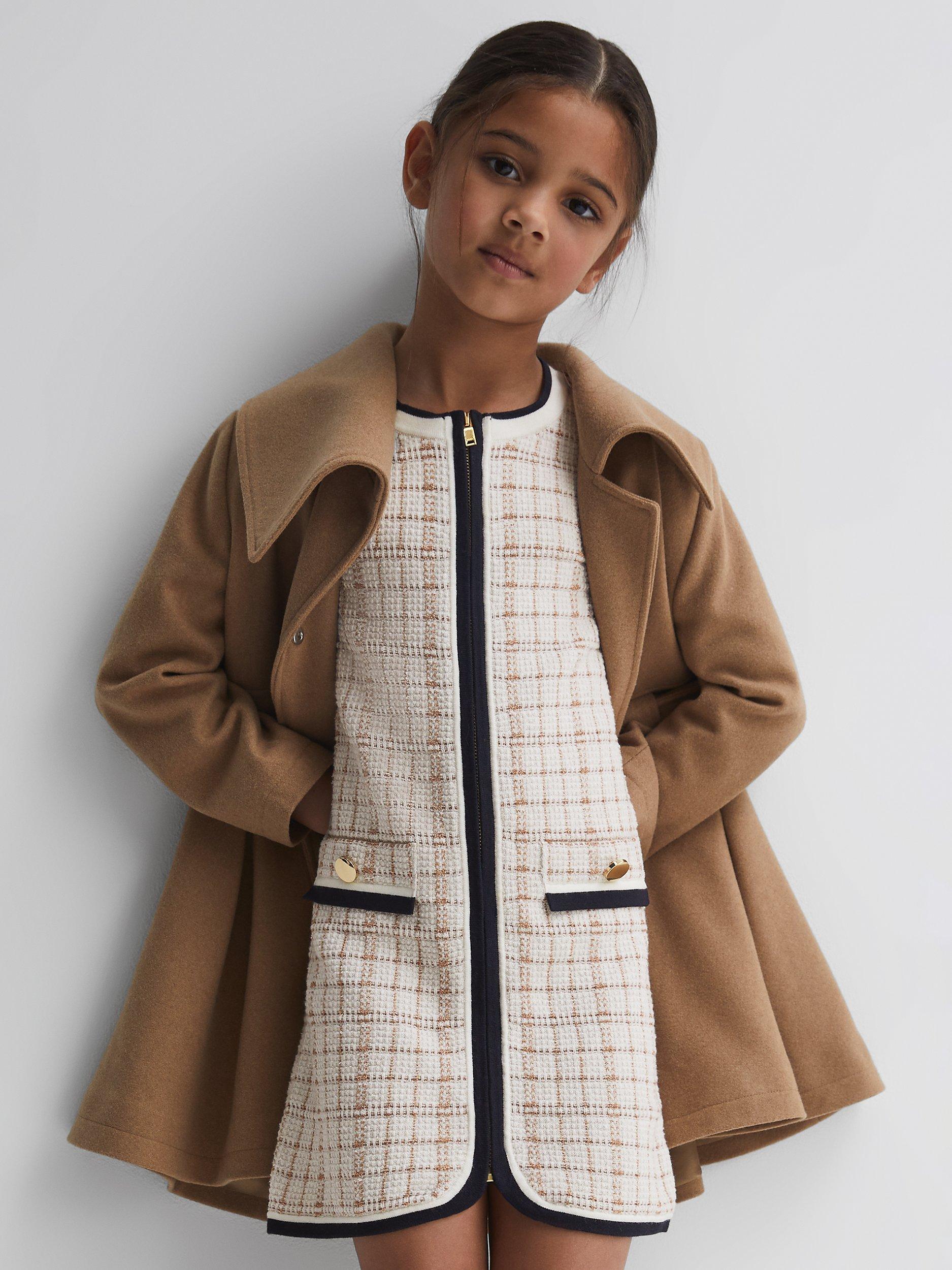 Product image 5 of 5, which shows Reiss Kids' Mila Cotton Blend Check Mini Dress, Pink/Cream, 4-5 years