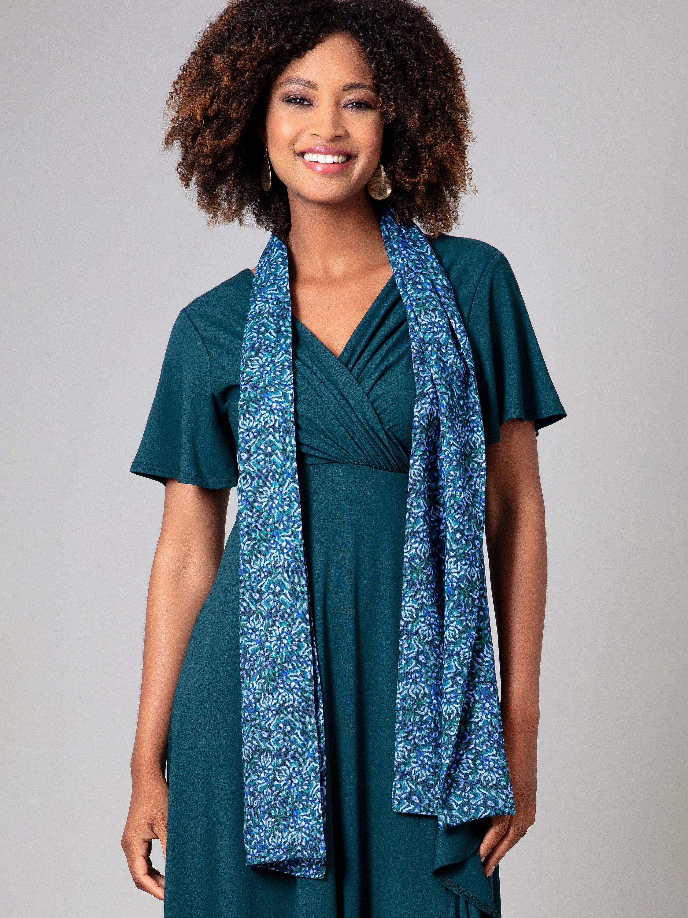 Product image 1 of 8, which shows Alie Street Azra Woven Scarf, Blue, One Size