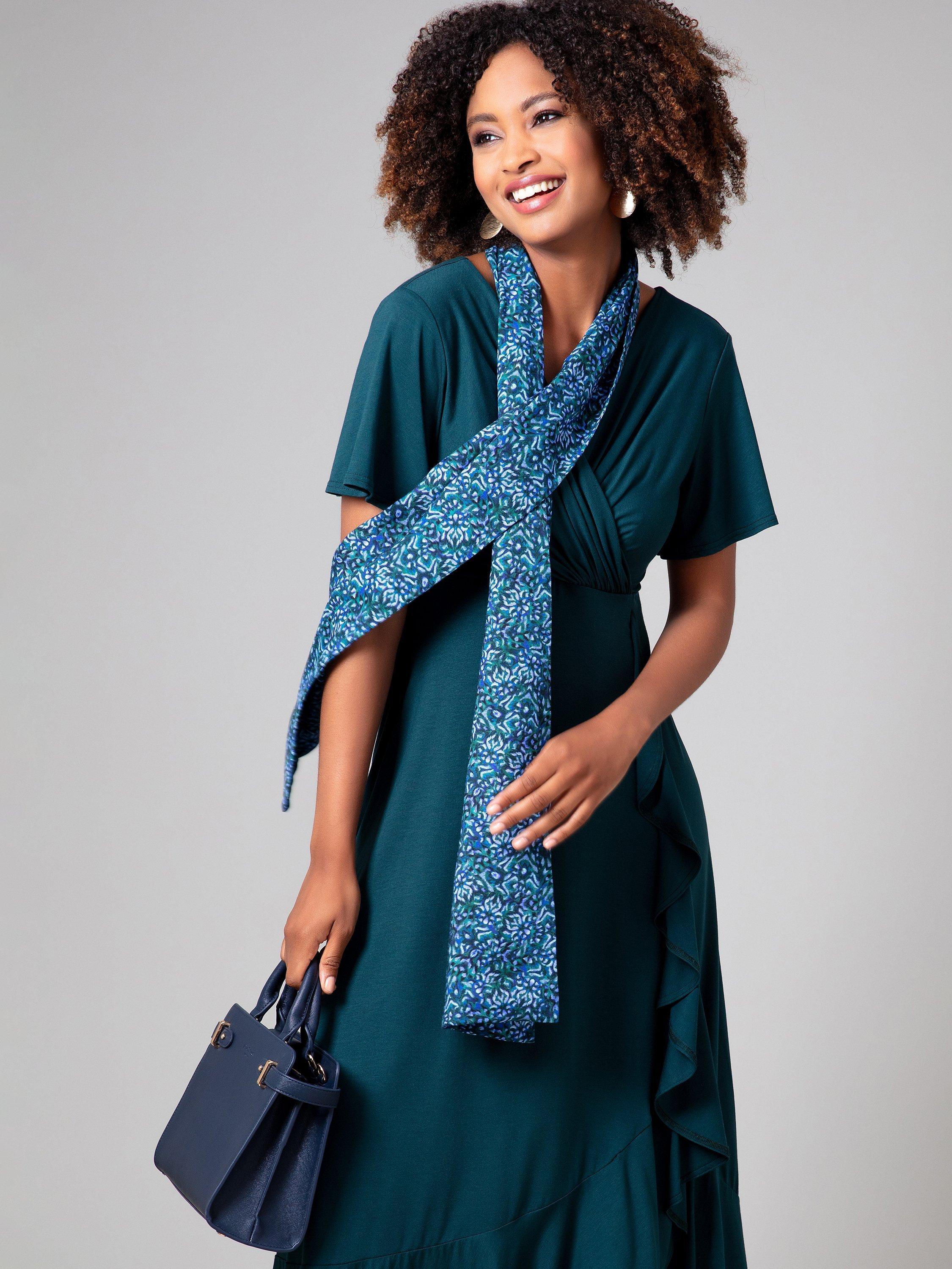 Product image 2 of 8, which shows Alie Street Azra Woven Scarf, Blue, One Size