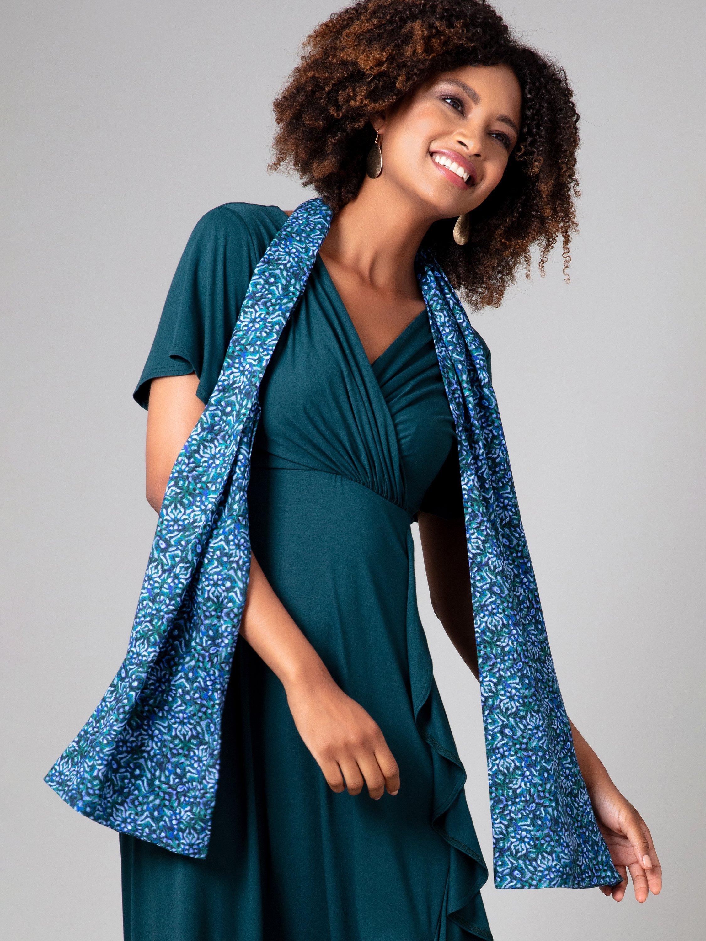 Product image 3 of 8, which shows Alie Street Azra Woven Scarf, Blue, One Size