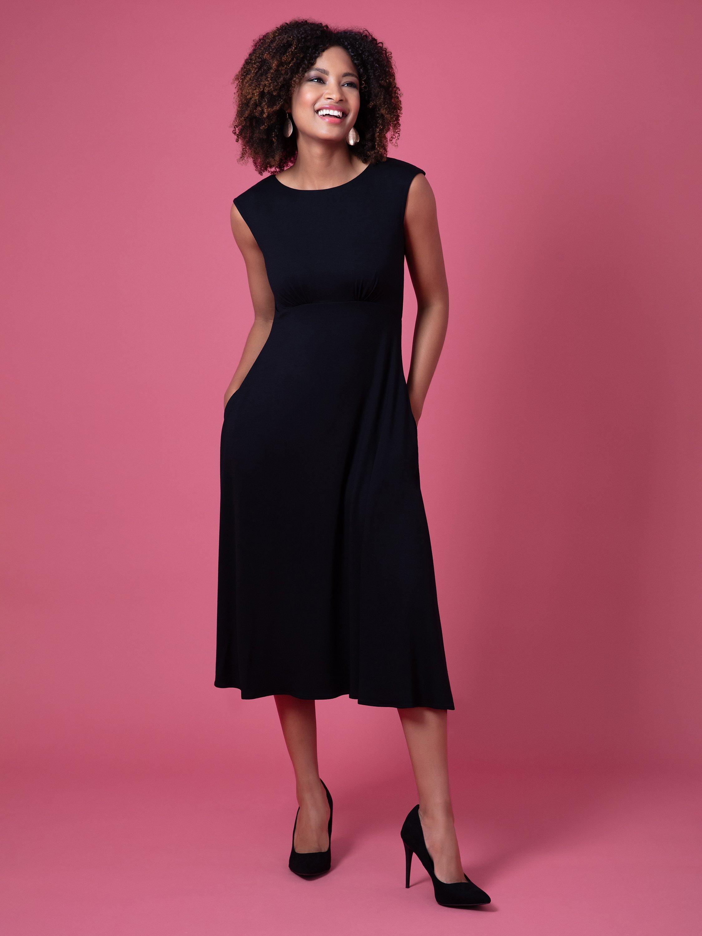 Product image 2 of 8, which shows Alie Street Luna Midi Dress, Black, 6-8