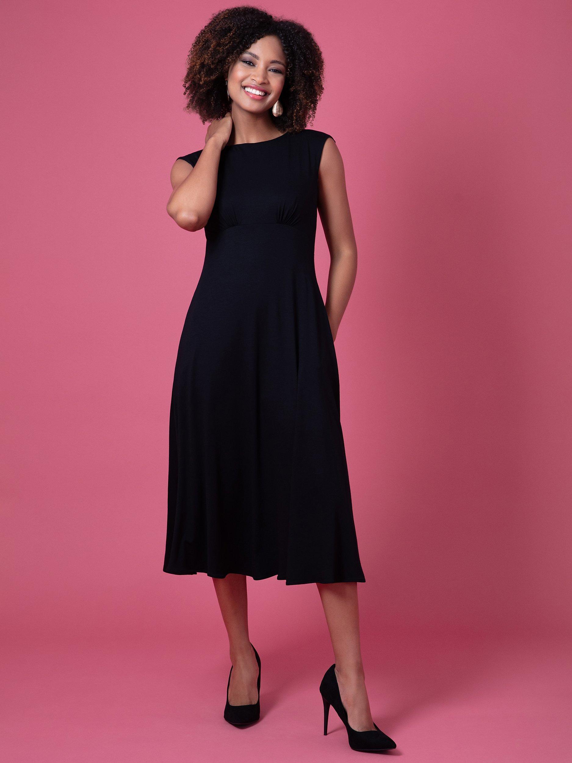 Product image 4 of 8, which shows Alie Street Luna Midi Dress, Black, 6-8