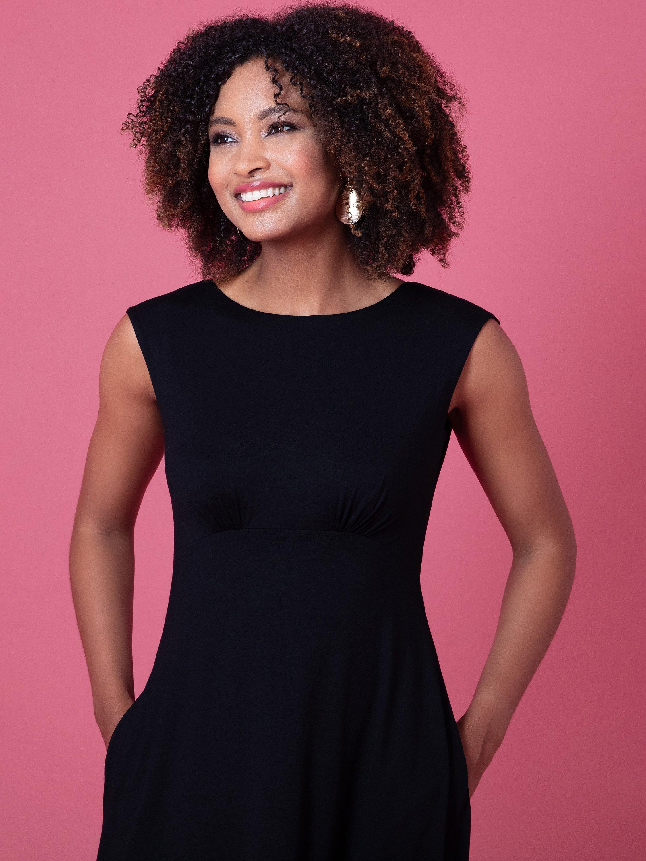 Product image 6 of 8, which shows Alie Street Luna Midi Dress, Black, 6-8