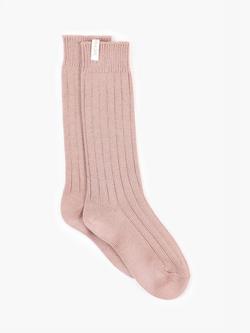 Tutti Farne Plain Ribbed Long Socks, One Size, Orchird