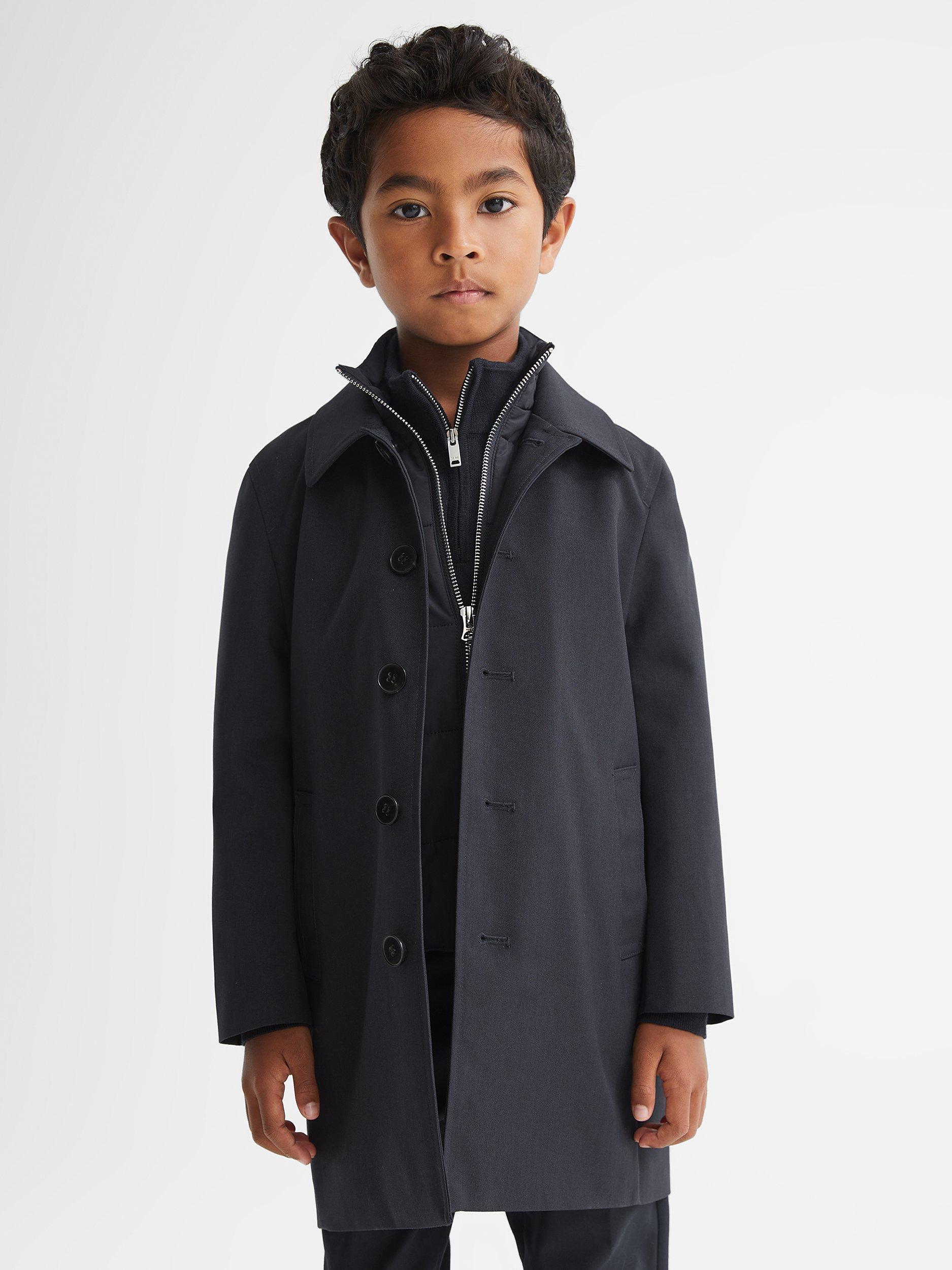 Reiss Kids Perrin Funnel Neck Mac Jacket Navy