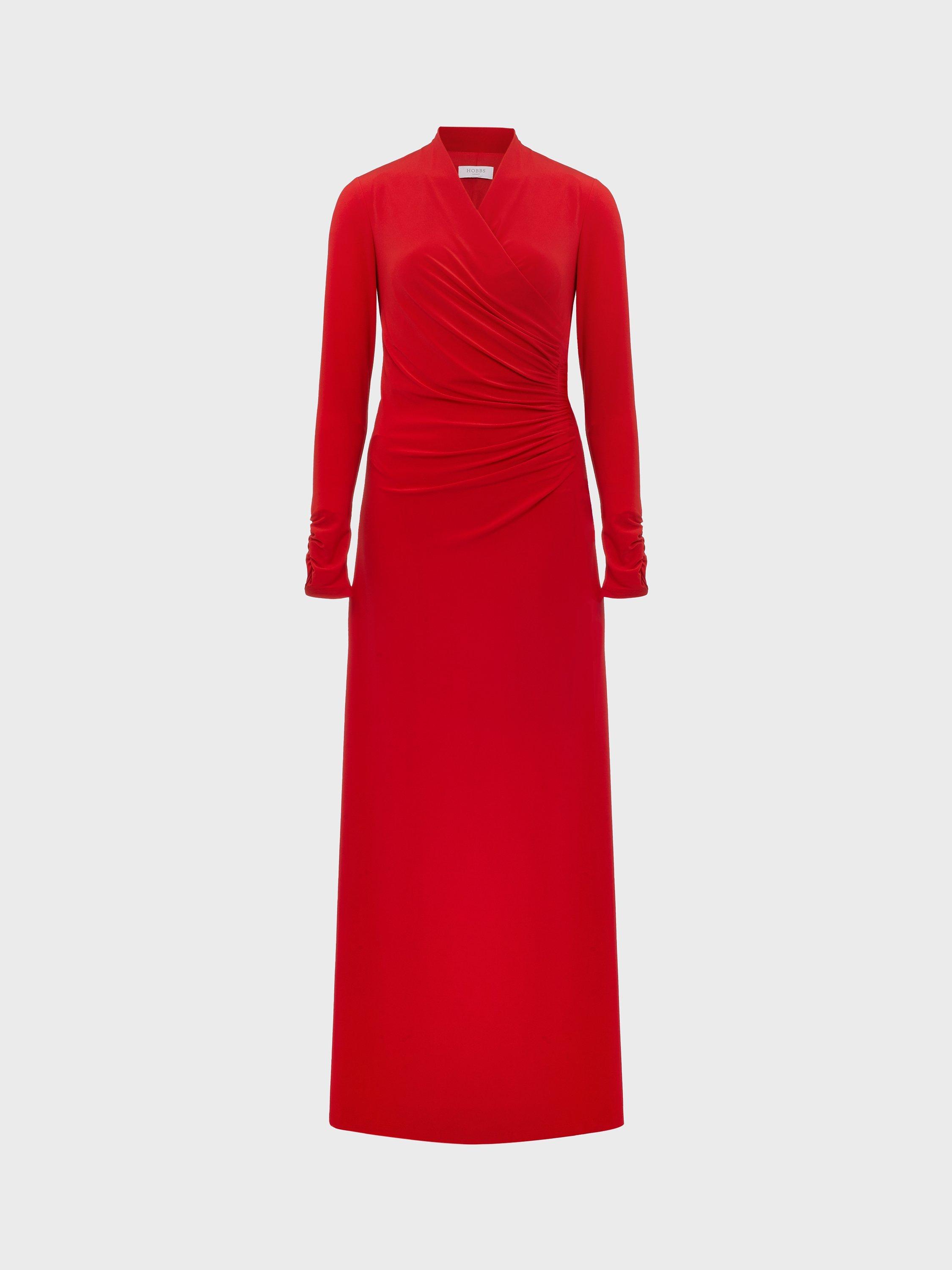 Hobbs Vida Maxi Dress Garnet Red