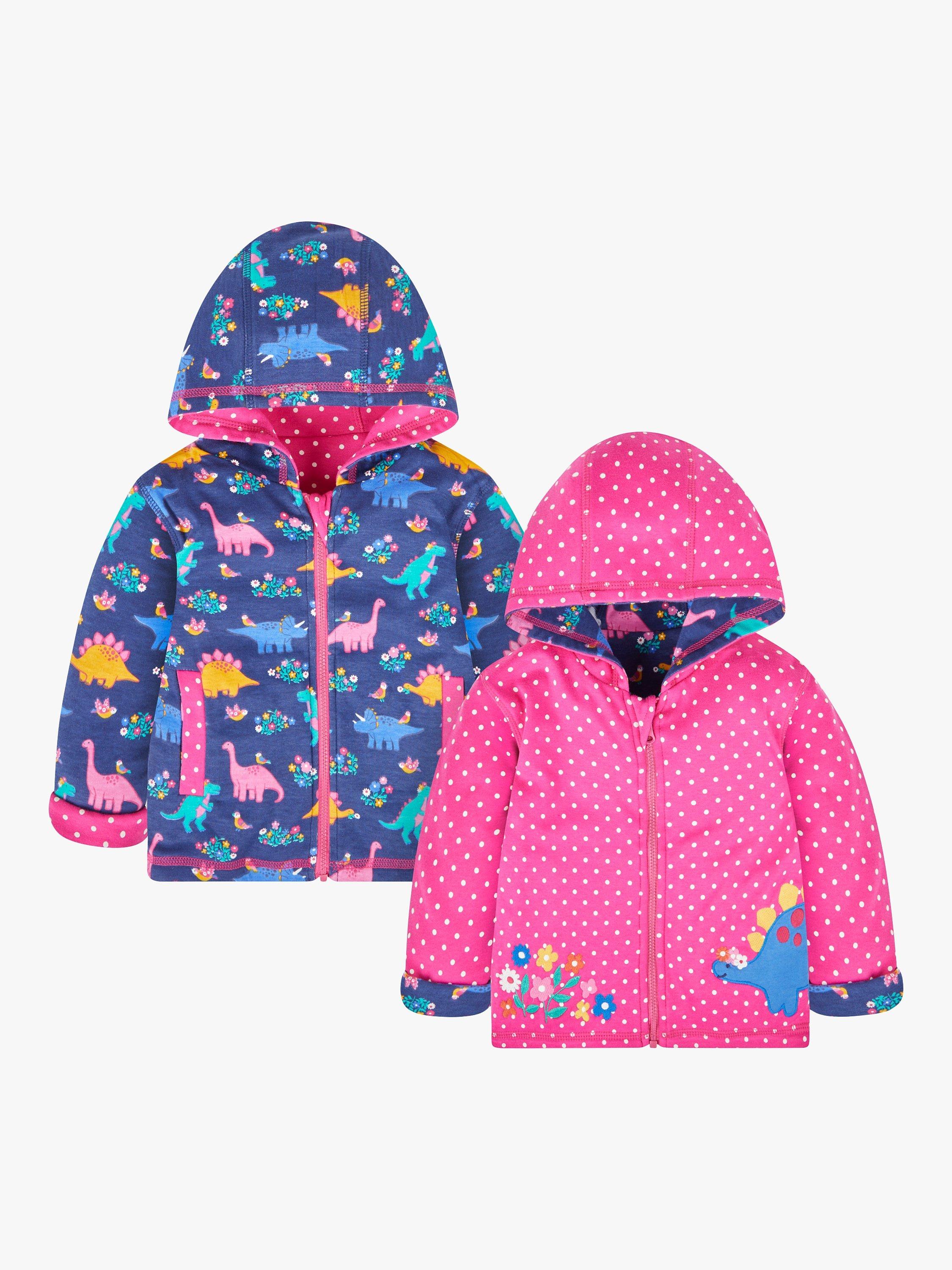 JoJo Maman Bébé Kids' Dino & Bird Applique Reversible Jacket, Multi