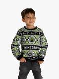 Angel & Rocket Kids' Mikey Minecraft Jumper, Green/Multi