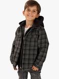 Angel & Rocket Kids' Hampy Check Hooded Shirt, Black