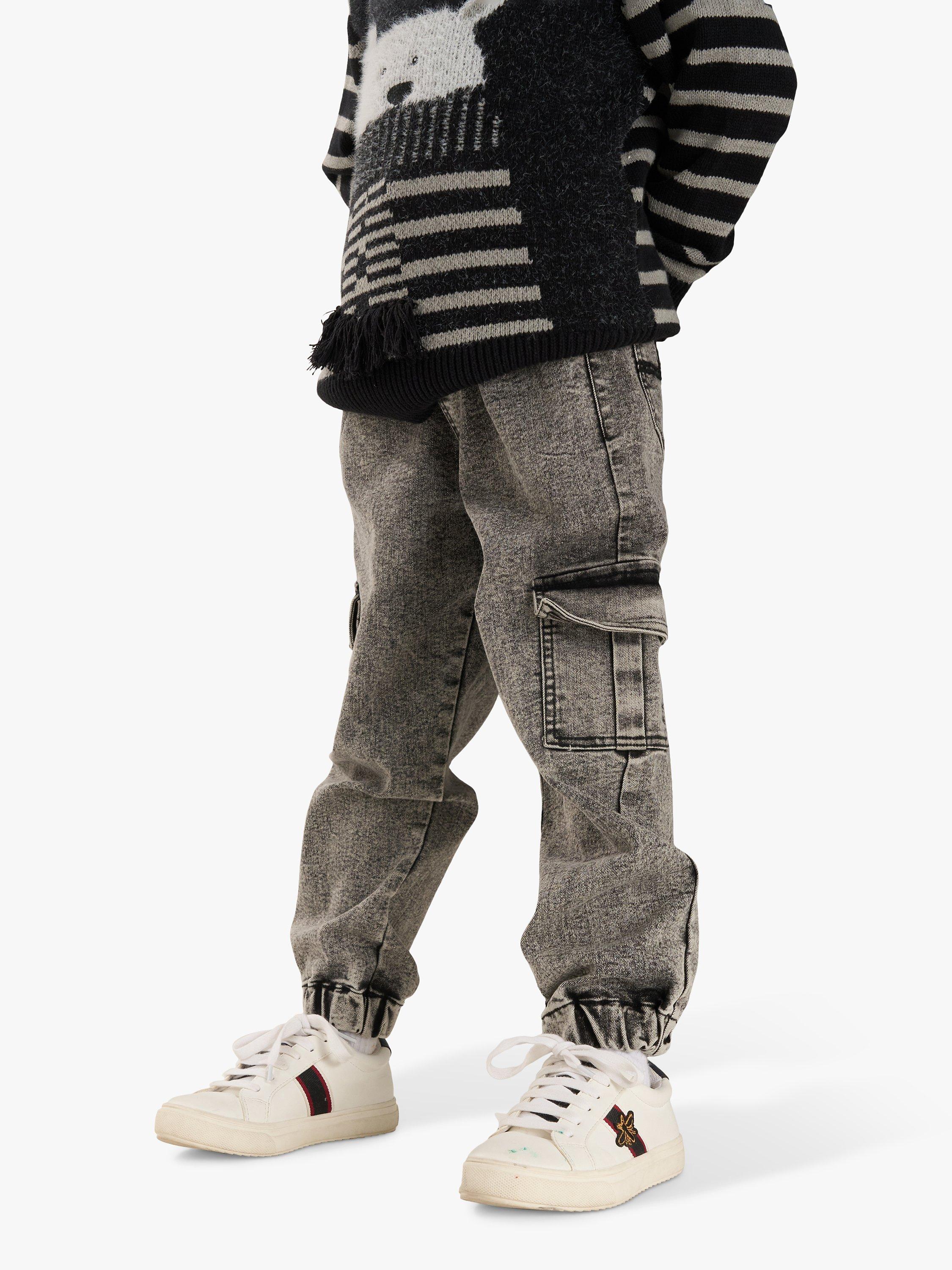 Product image 1 of 7, which shows Angel & Rocket Boys' Nile Washed Jogger Jeans, Grey, 11 years