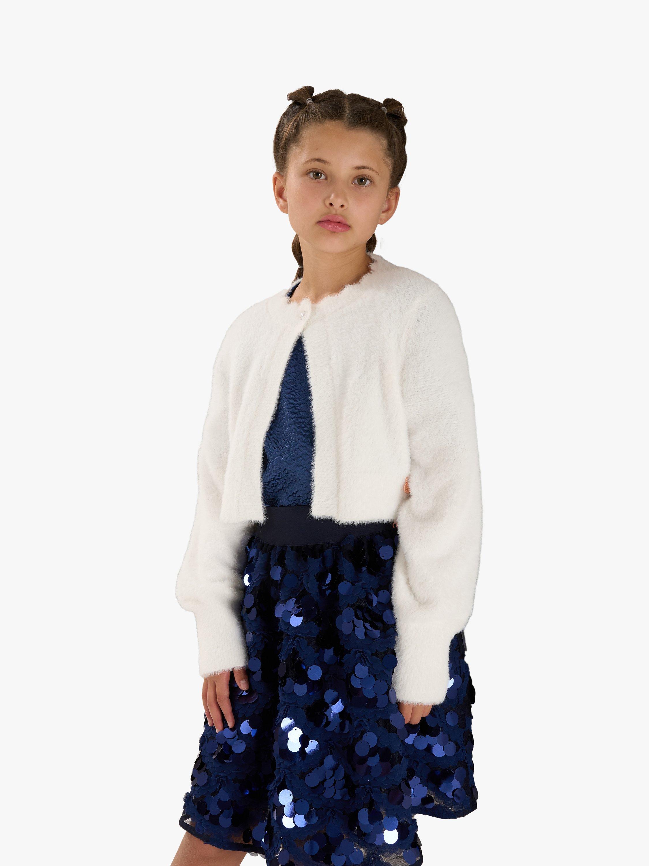 Angel & Rocket Kids' Faye Fluffy Cardigan, White